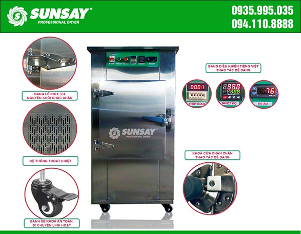 Máy sấy SUNSAY sử dụng inox 304