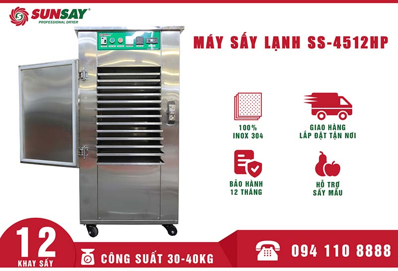 Máy sấy lạnh mini 12 khay tại SUNSAY Việt Nam