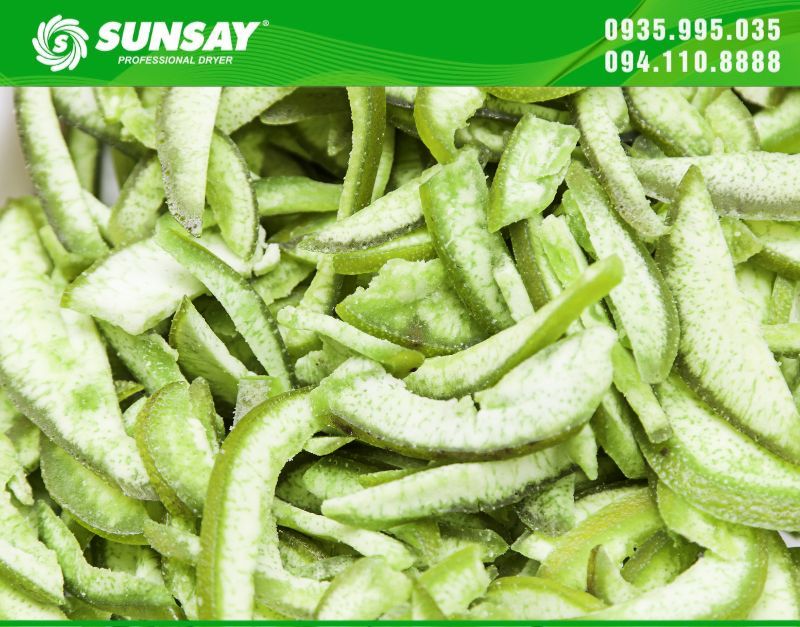 Vỏ bưởi sấy khô bằng máy sấy SUNSAY