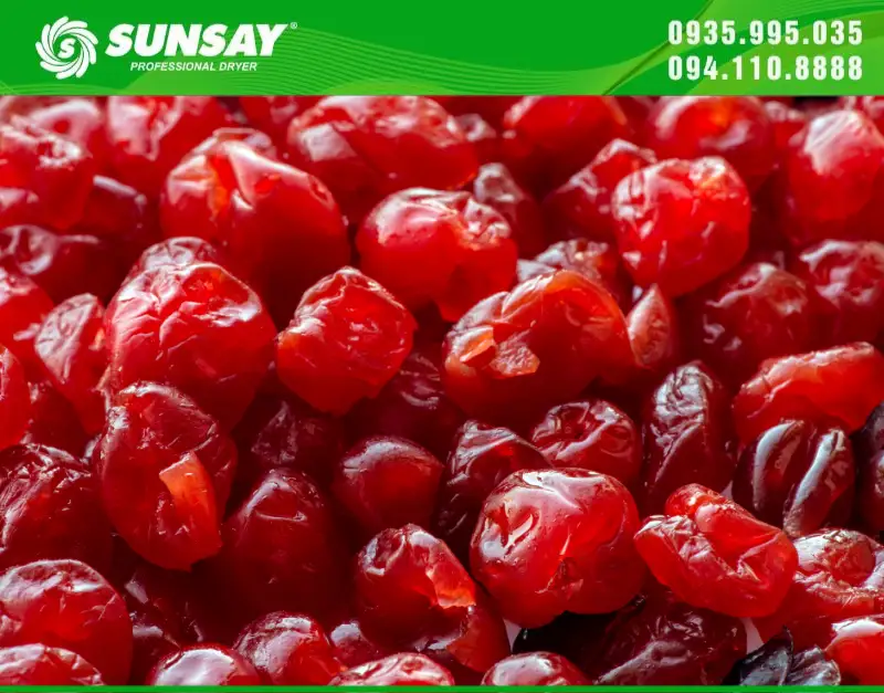 Cherry sau khi sấy sẽ có độ dẻo nhất định và vẫn giữ được dưỡng chất vốn có
