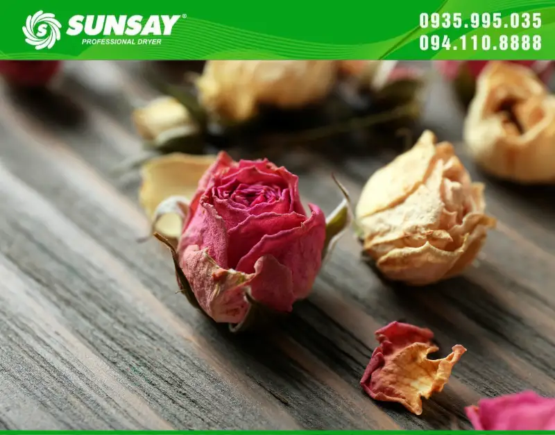 Nụ hoa hồng khô đều mà vẫn giữ được màu sắc tự nhiên