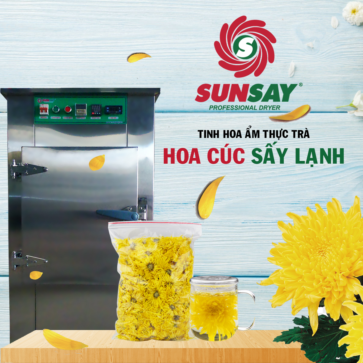 Thiết bị tạo nên hoa cúc sấy lạnh