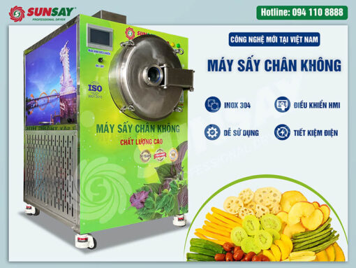 Máy sấy chân không 50kg sấy trái cây chất lượng cao