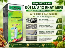 Thiết kế nhỏ gọn và tiện lợi của máy sấy lạnh đối lưu 12 khay mini là một trong những điểm mạnh nổi bật đầu tiên