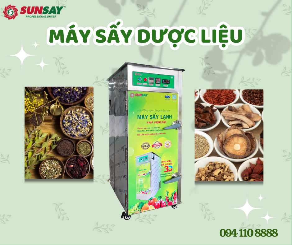 Máy sấy dược liệu hiện đại bảo toàn nguyên vẹn hương vị, dược tính và công dụng của dược liệu