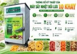 Thông số kỹ thuật của máy sấy nhiệt đối lưu 10 khay