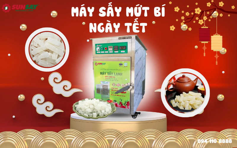 Máy sấy mứt bí ngày Tết SUNSAY