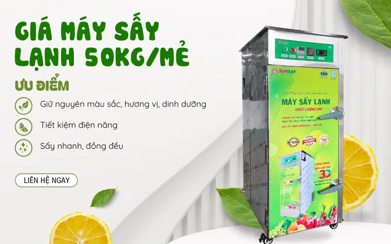 Giá máy sấy lạnh 50kg/mẻ mới nhất 2025