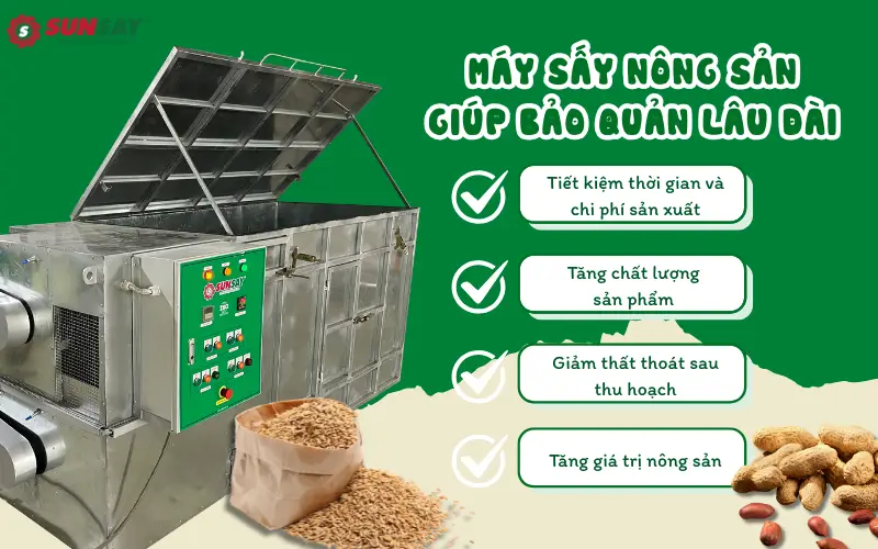 Máy sấy nông sản giúp bảo quản lâu dài