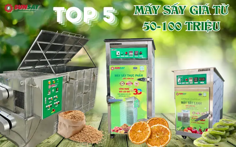 TOP 5 máy sấy giá từ 50-100 triệu phù hợp cho khởi nghiệp chế biến thực phẩm