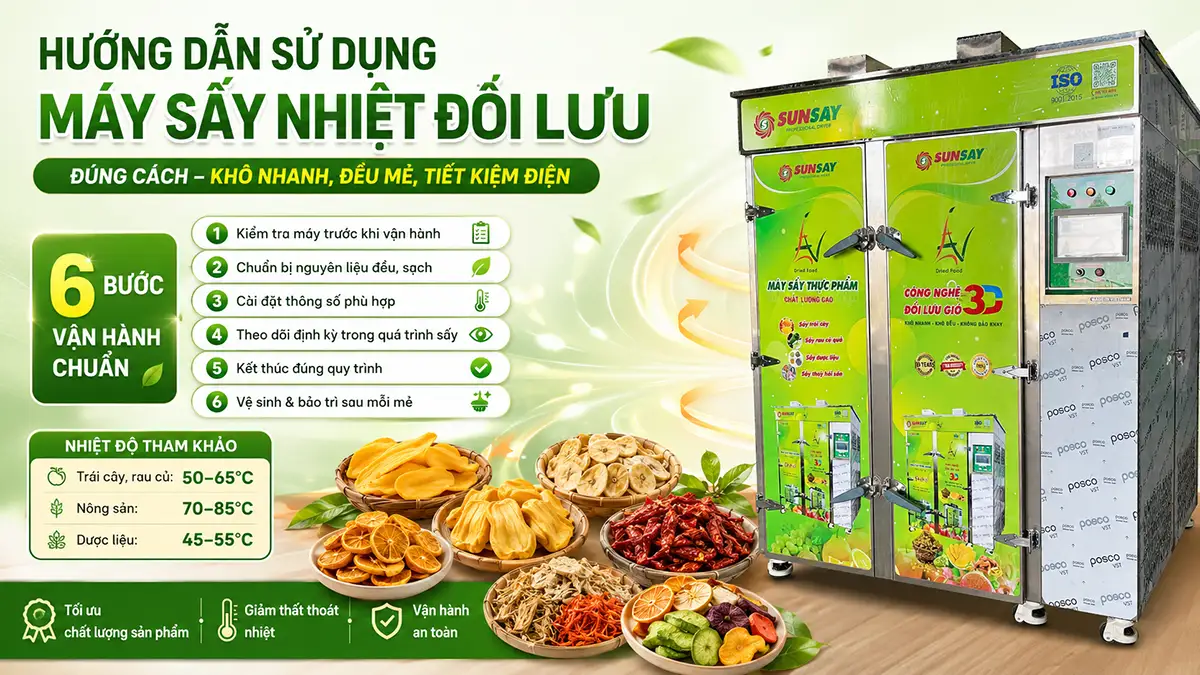 Hướng dẫn sử dụng máy sấy nhiệt đối lưu đúng cách để đạt hiệu quả cao nhất