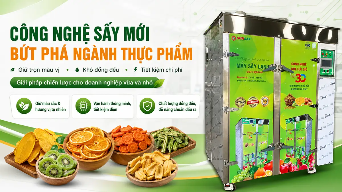 Máy sấy cho ngành thực phẩm áp dụng công nghệ mới: Cơ hội đầu tư chiến lược cho doanh nghiệp vừa và nhỏ