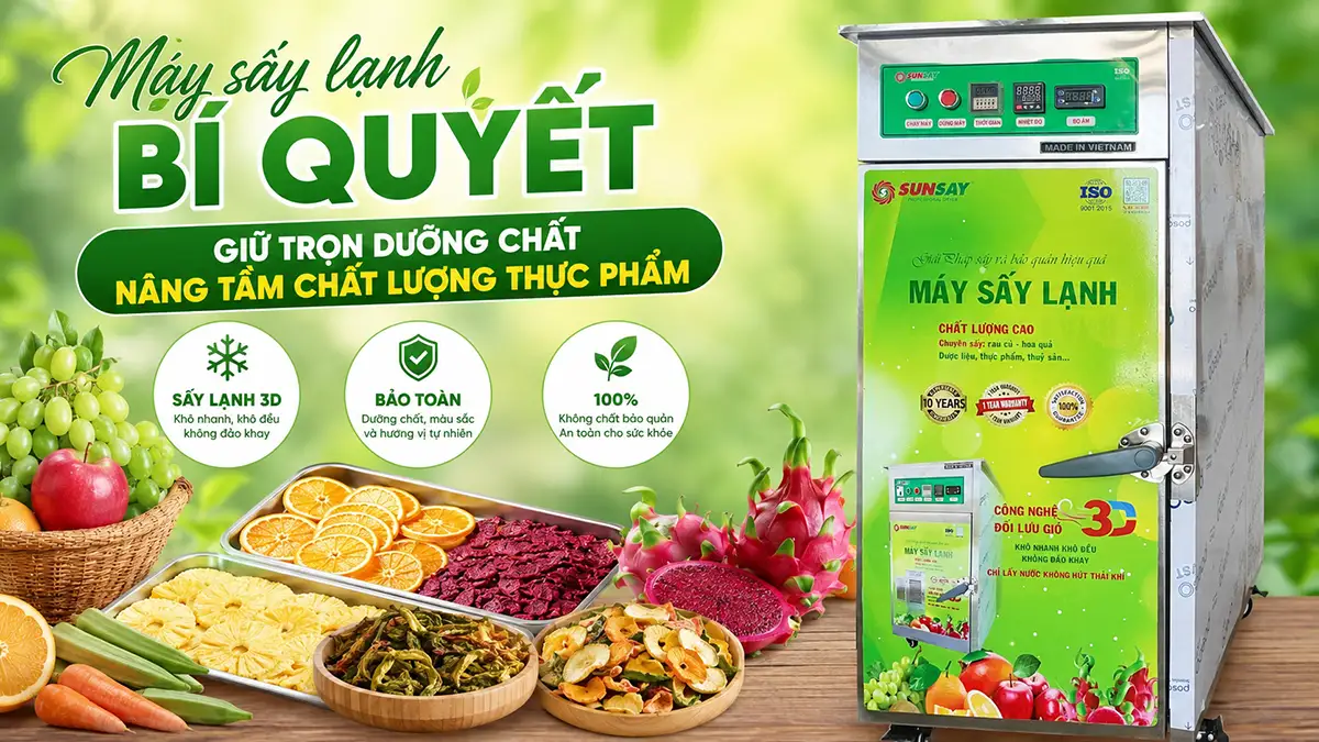 Đầu tư máy sấy lạnh đảm bảo chất lượng thực phẩm: Bước đi chiến lược cho doanh nghiệp tiên phong