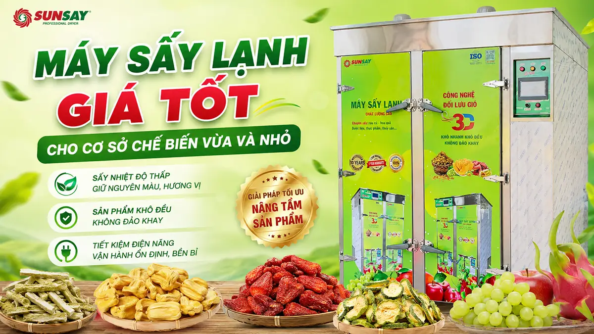 Đầu tư máy sấy lạnh giá tốt cho cơ sở chế biến vừa và nhỏ – Lợi thế cạnh tranh trên thị trường