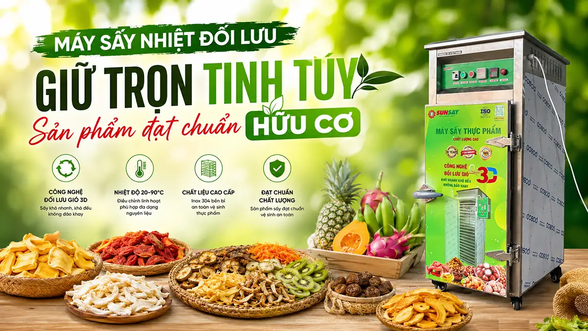 Máy sấy nhiệt đối lưu cho sản phẩm đạt chuẩn hữu cơ – Giải pháp sấy hiệu quả cho nông sản sạch