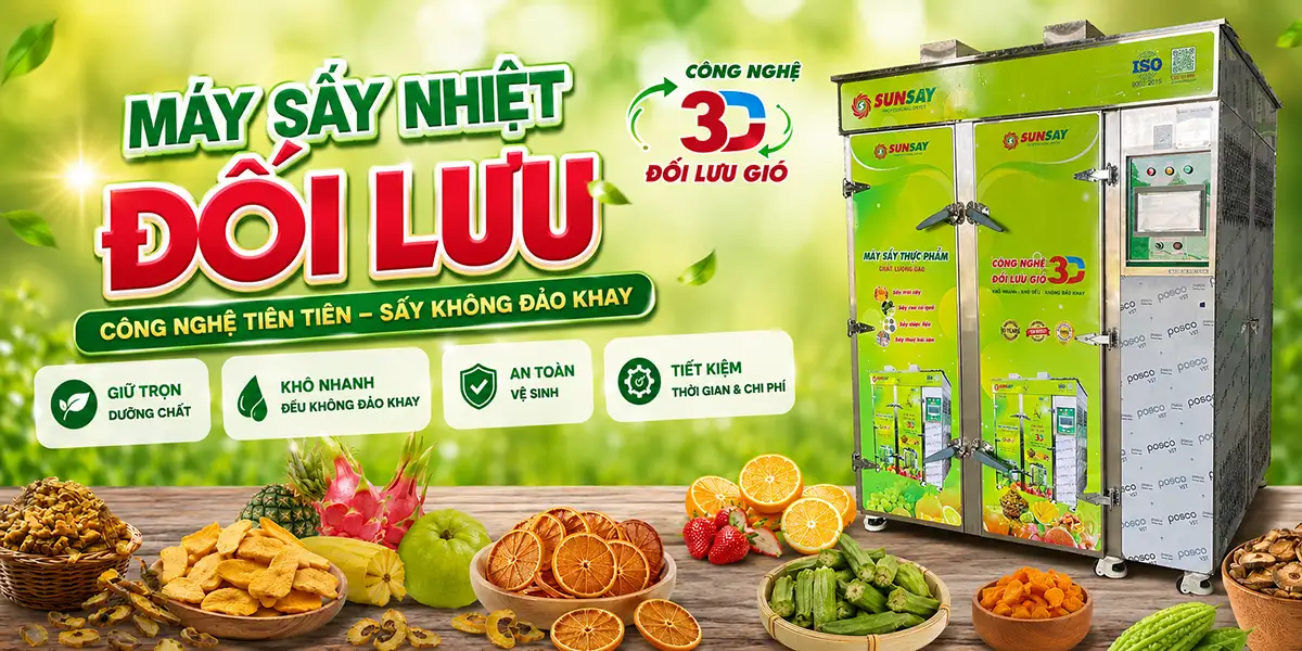 Hiệu quả thực tế khi đầu tư Máy sấy nhiệt đối lưu công nghệ tiên tiến SUNSAY tại các cơ sở sản xuất nông sản