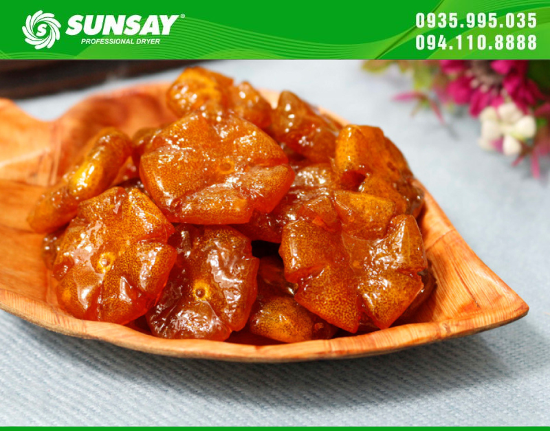 Máy sấy mứt quất thơm ngon, giữ được độ dẻo của quất