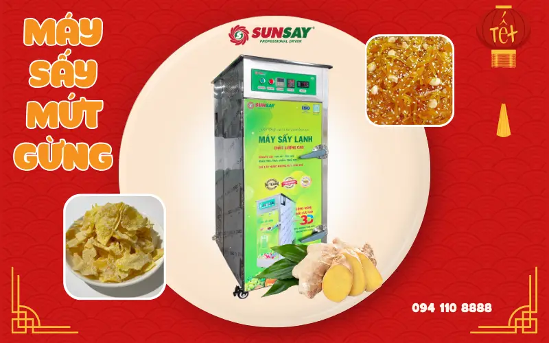 5 lý do nên chọn máy sấy mứt gừng cho sản xuất Tết