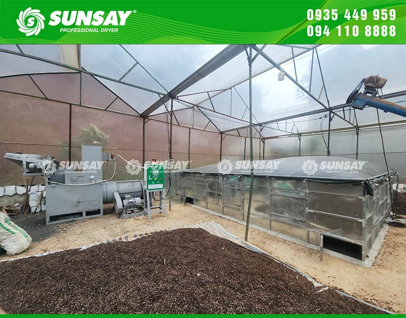 Lắp đặt máy sấy vĩ ngang 5 tấn sấy cà phê ở Đắk Nông - Giải pháp tối ưu hóa sản xuất cà phê