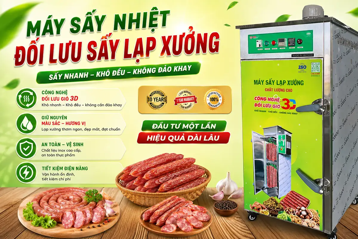 Máy sấy nhiệt đối lưu cho lạp xưởng