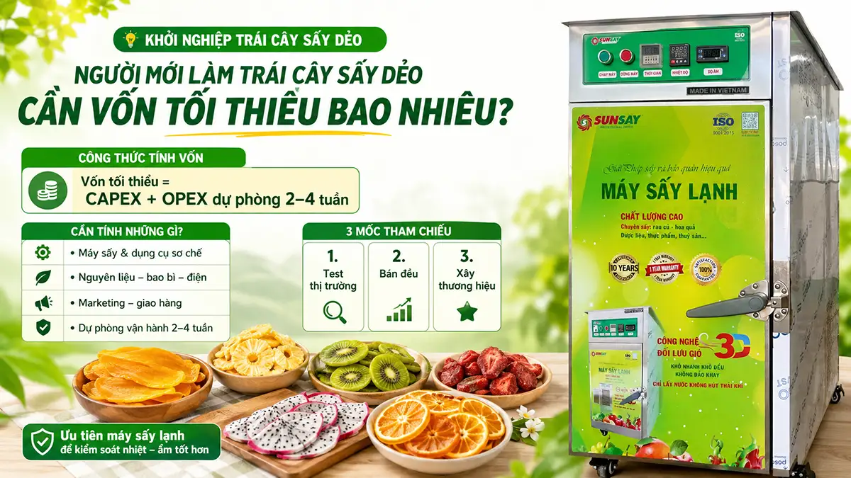 Làm trái cây sấy dẻo cần vốn tối thiểu bao nhiêu?