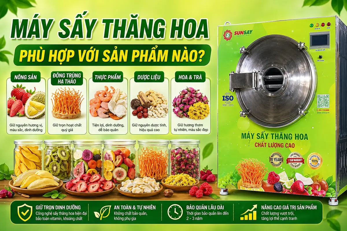 Máy sấy thăng hoa phù hợp với sản phẩm nào?