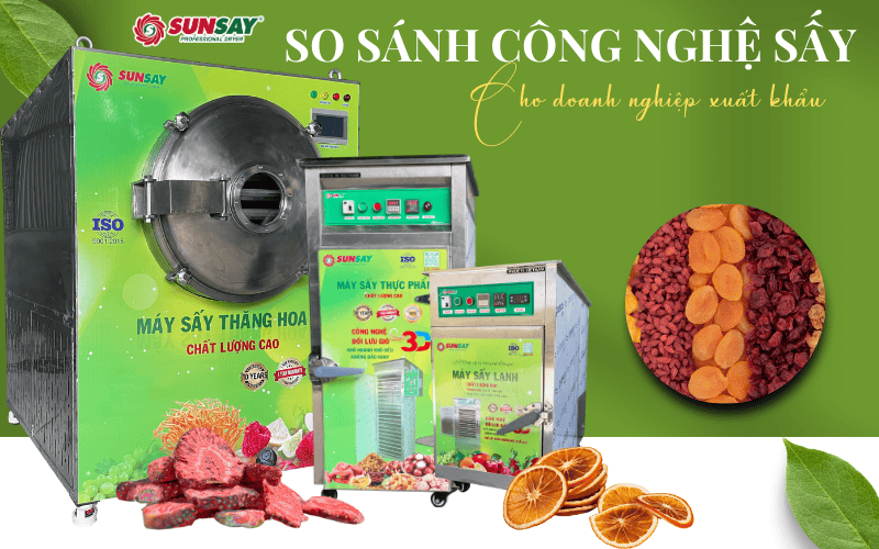 So sánh công nghệ sấy cho doanh nghiệp xuất khẩu