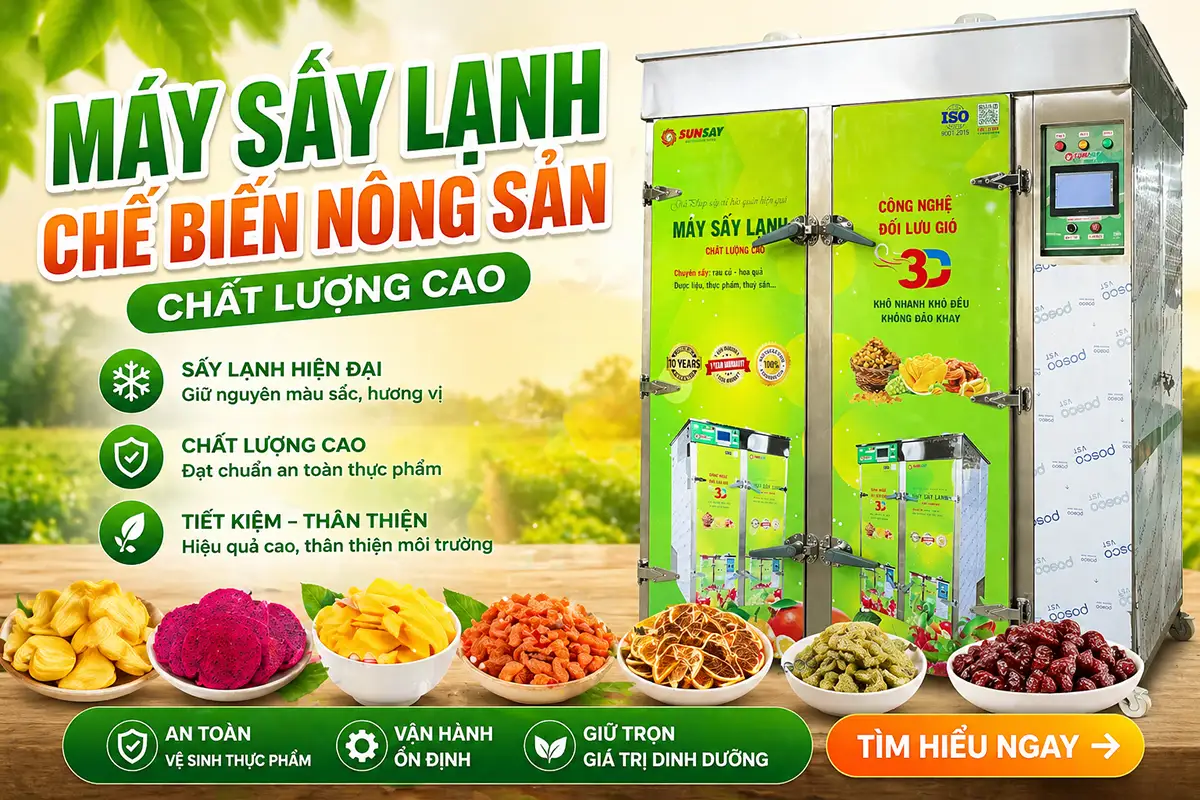 Máy sấy lạnh chế biến nông sản chất lượng cao giúp cơ sở sản xuất thoát khỏi cảnh sấy không đồng đều
