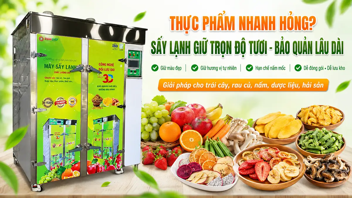 Thực phẩm nhanh hỏng, khó bảo quản? Máy sấy lạnh giúp bảo quản thực phẩm lâu dài