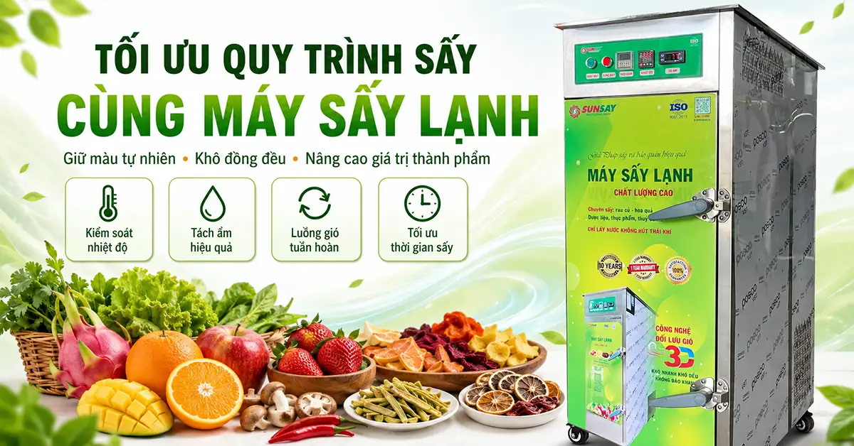 Máy sấy lạnh hỗ trợ tối ưu hóa quy trình sấy