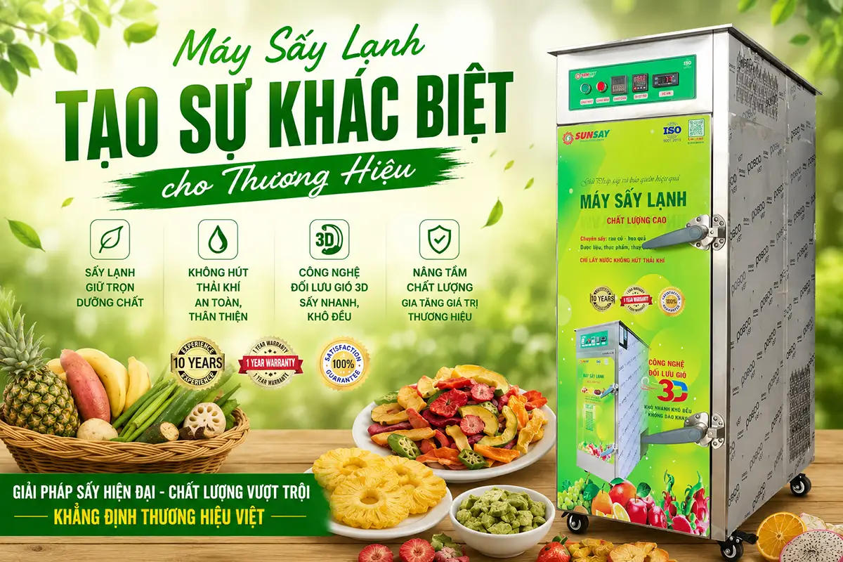 Máy sấy lạnh tạo sự khác biệt cho thương hiệu nhờ chất lượng sản phẩm vượt trội