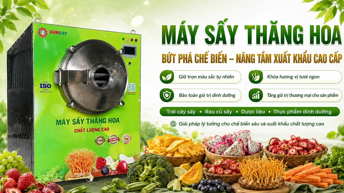 Máy sấy thăng hoa cho chế biến xuất khẩu cao cấp