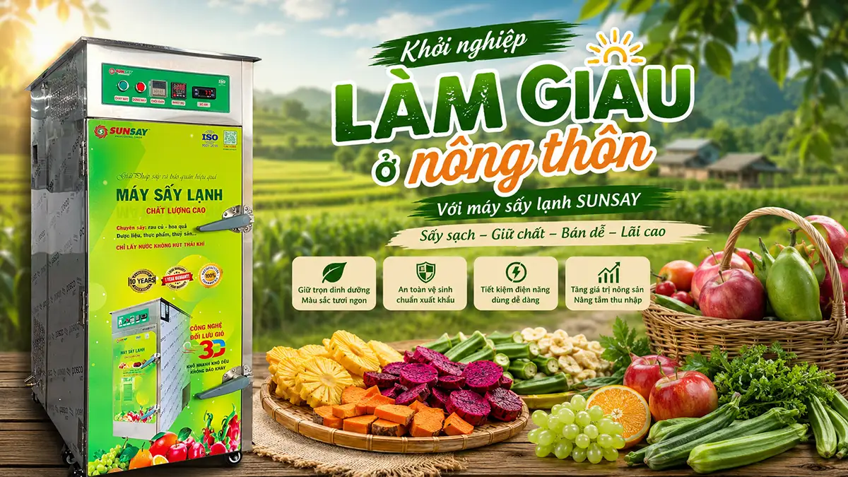 Khởi nghiệp làm giàu ở nông thôn với mô hình sản xuất trái cây sấy chất lượng cao