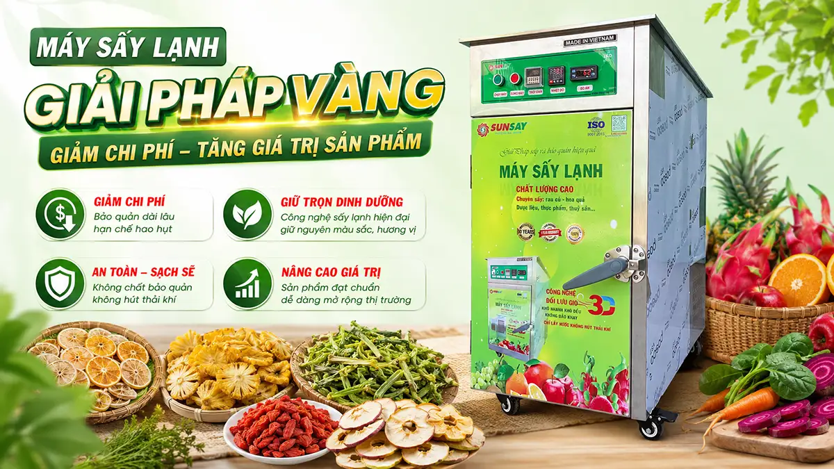Máy sấy lạnh giảm chi phí bảo quản sản phẩm: Không còn lo hàng nhanh hỏng, khó bán