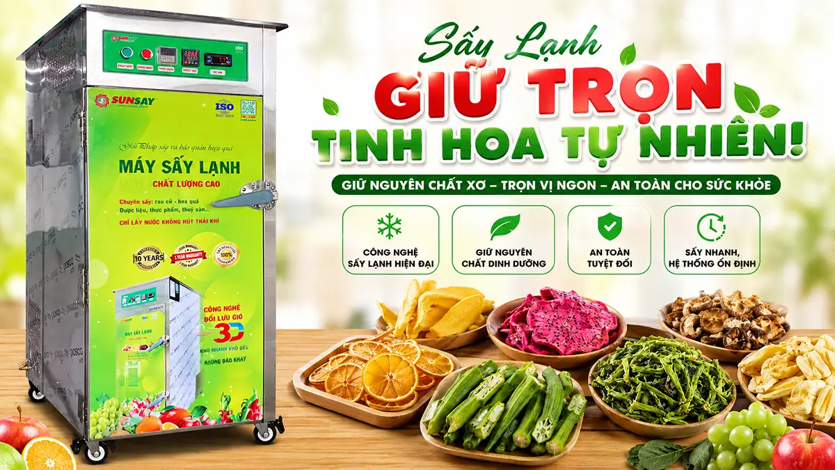 So với sấy nhiệt, máy sấy lạnh giữ nguyên chất xơ trong thực phẩm vượt trội ra sao?