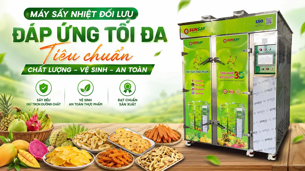 Máy sấy nhiệt đối lưu giúp đáp ứng tiêu chuẩn quốc tế cho sản phẩm xuất khẩu