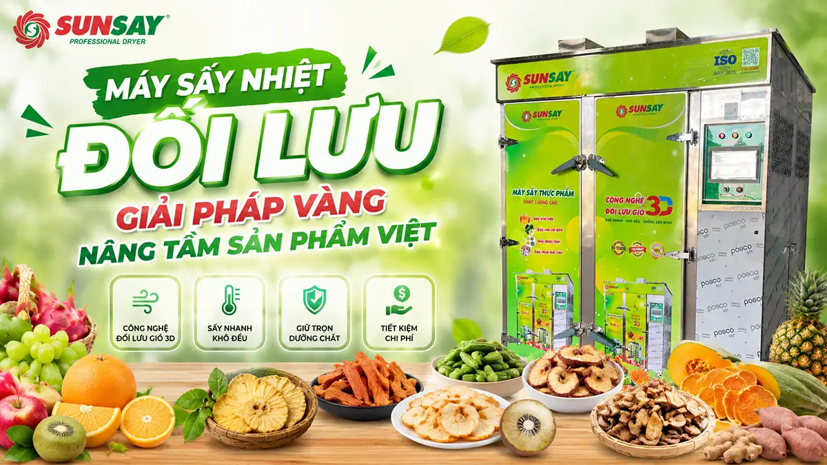 Máy sấy nhiệt đối lưu hỗ trợ phát triển sản phẩm xuất khẩu