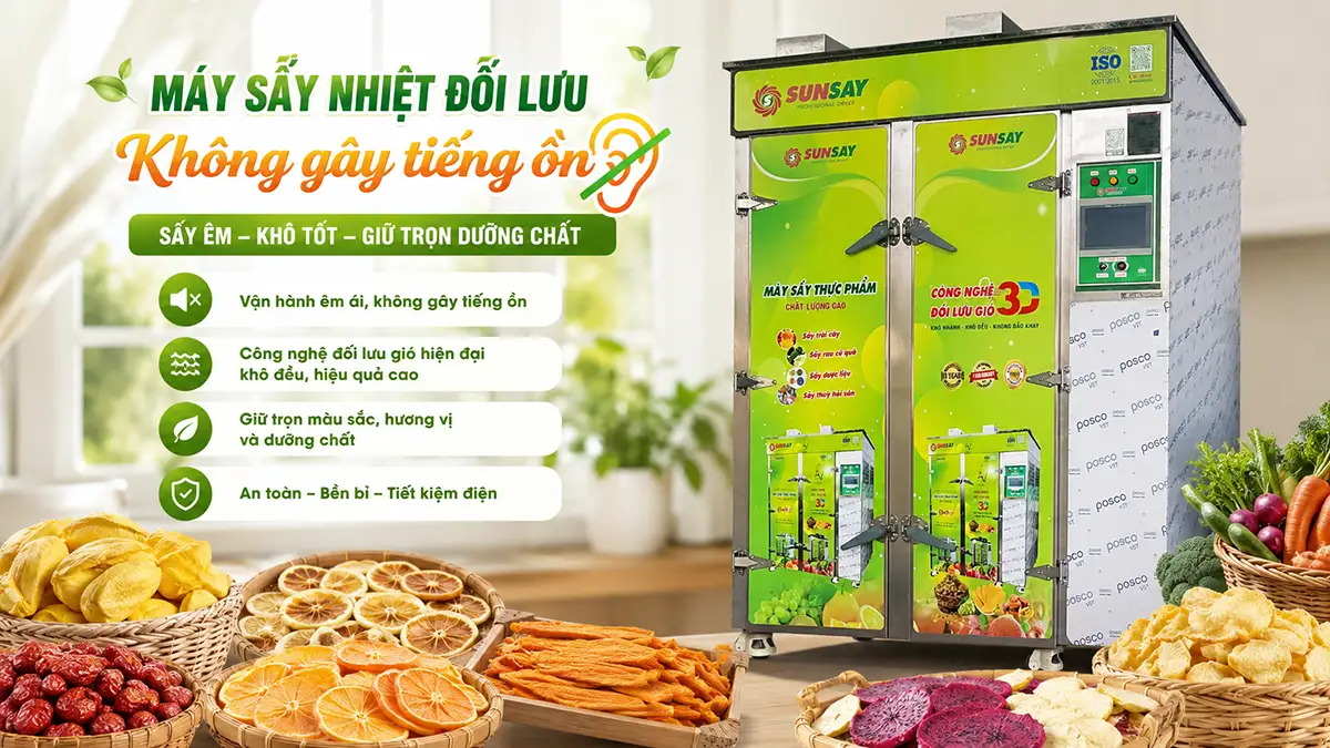 Máy sấy nhiệt đối lưu không gây tiếng ồn: Giải pháp tối ưu cho môi trường làm việc