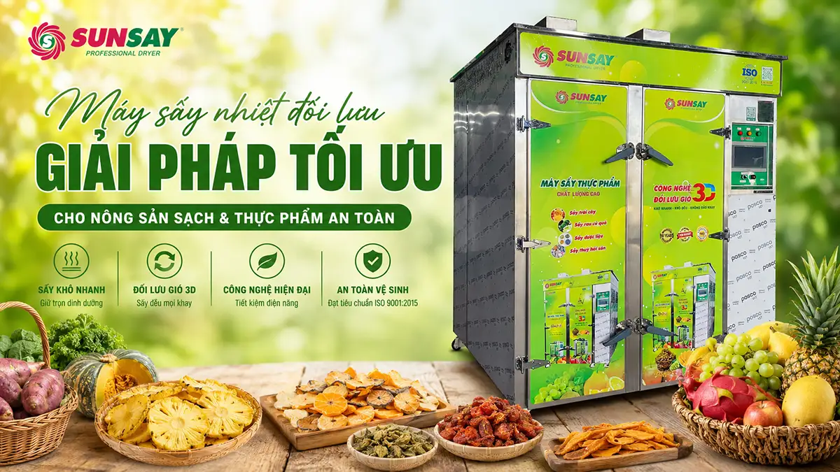 Máy sấy nhiệt đối lưu là giải pháp tối ưu cho nhà máy chế biến