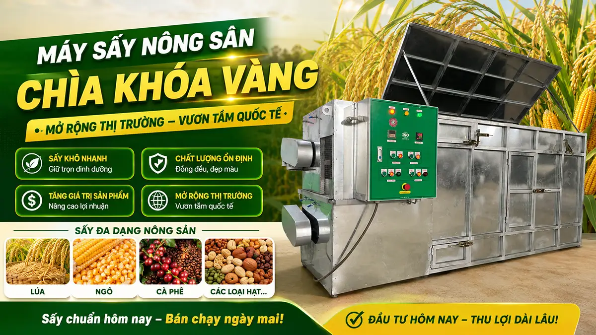 Máy sấy nông sản giúp mở rộng thị trường và giải quyết bài toán đầu ra bấp bênh