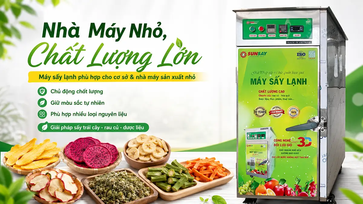 Máy sấy lạnh phù hợp với nhà máy sản xuất nhỏ – Chủ động chất lượng sản phẩm